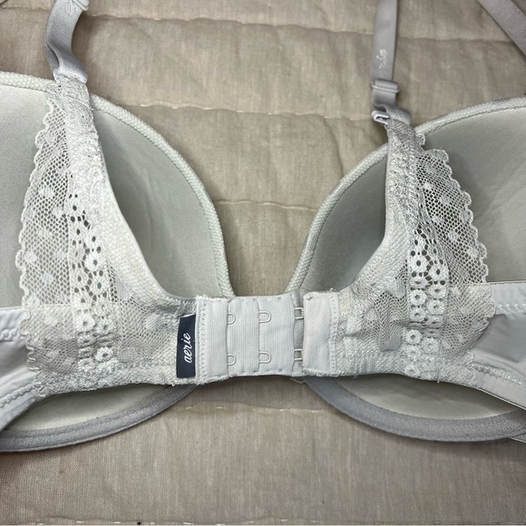 Aerie Grey Lace Trimmed Underwire Push Up Bra Size 32DDD - Picture 13 of 15
